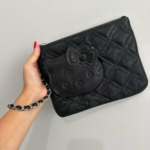Victoria Couture Black Iridescent Hello Kitty Clutch